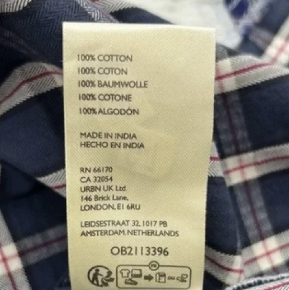 Free People NWOT Argyle Plaid Shirt in Blue-Multi Patchwork sz SML​ - Picture 6 of 12